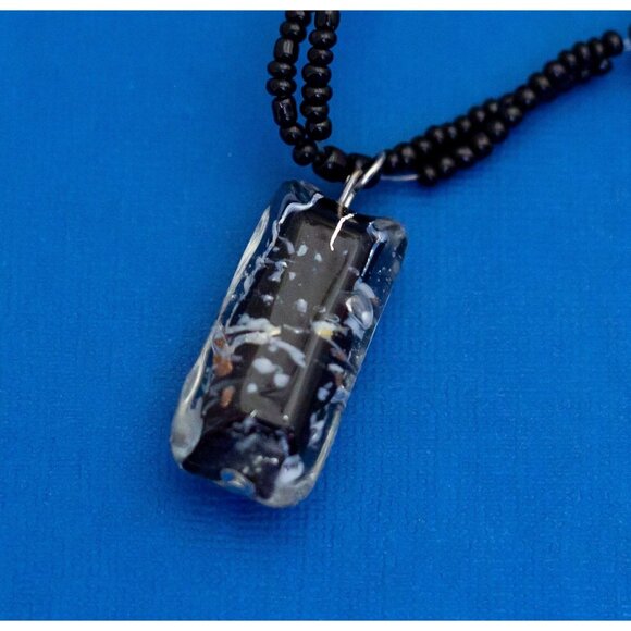 18 Inch, Vintage Black Crystal Glass Gothic Beaded Necklace - D9 - Picture 1 of 3